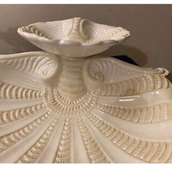 LN Lenox BUTLER'S PANTRY 2-Tier Shell Shaped Server Bowl - Made in Italy - Picture 6 of 9